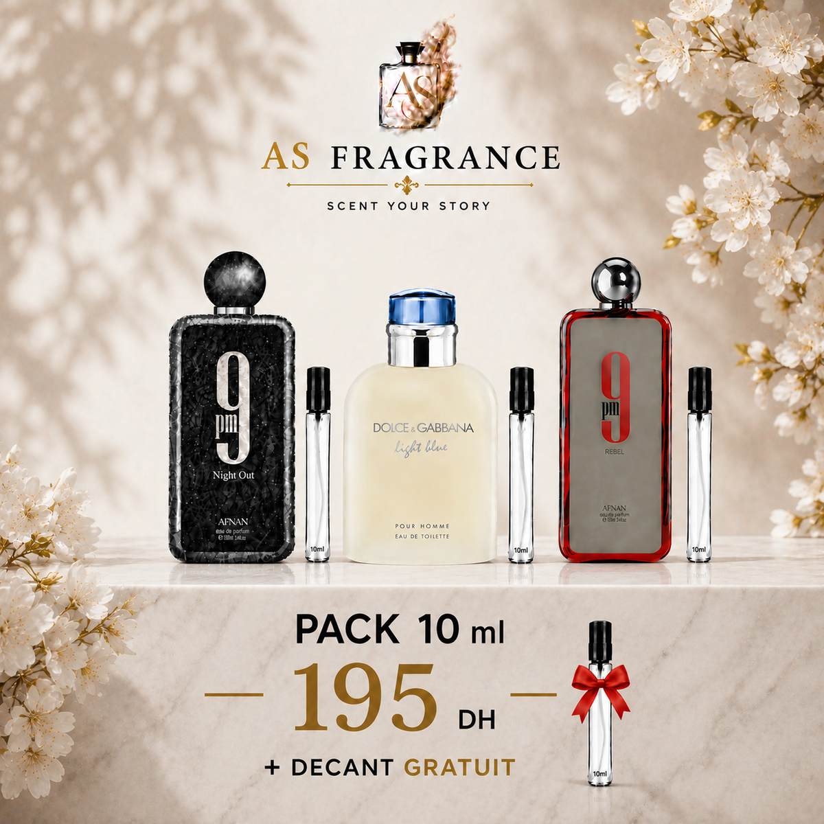9PM NIGHT OUT + LIGHT BLUE HOMME + 9PM REBEL + DECANT GRATUIT