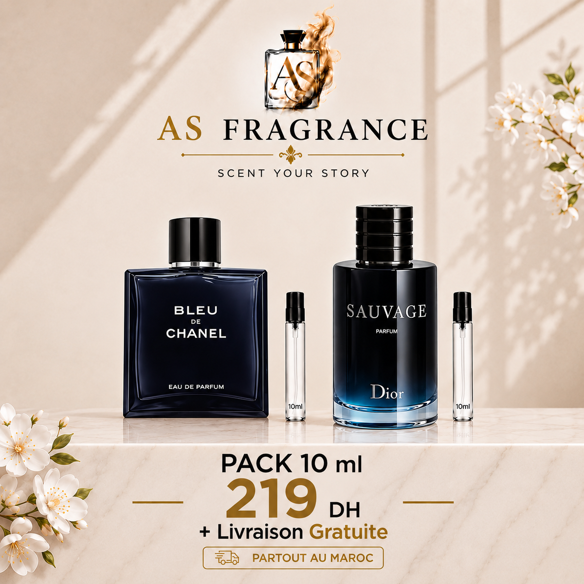BLEU DE CHANEL + DIOR SAUVAGE + LIVRAISON GRATUITE